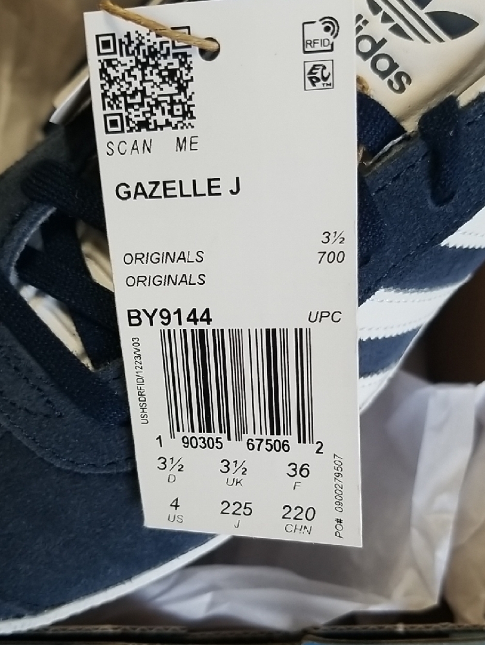 adidas Gazelle J Sneakers - Navy Blue White - Picture 5 of 5
